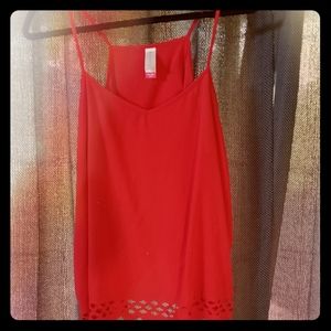 Cutout red flowy top